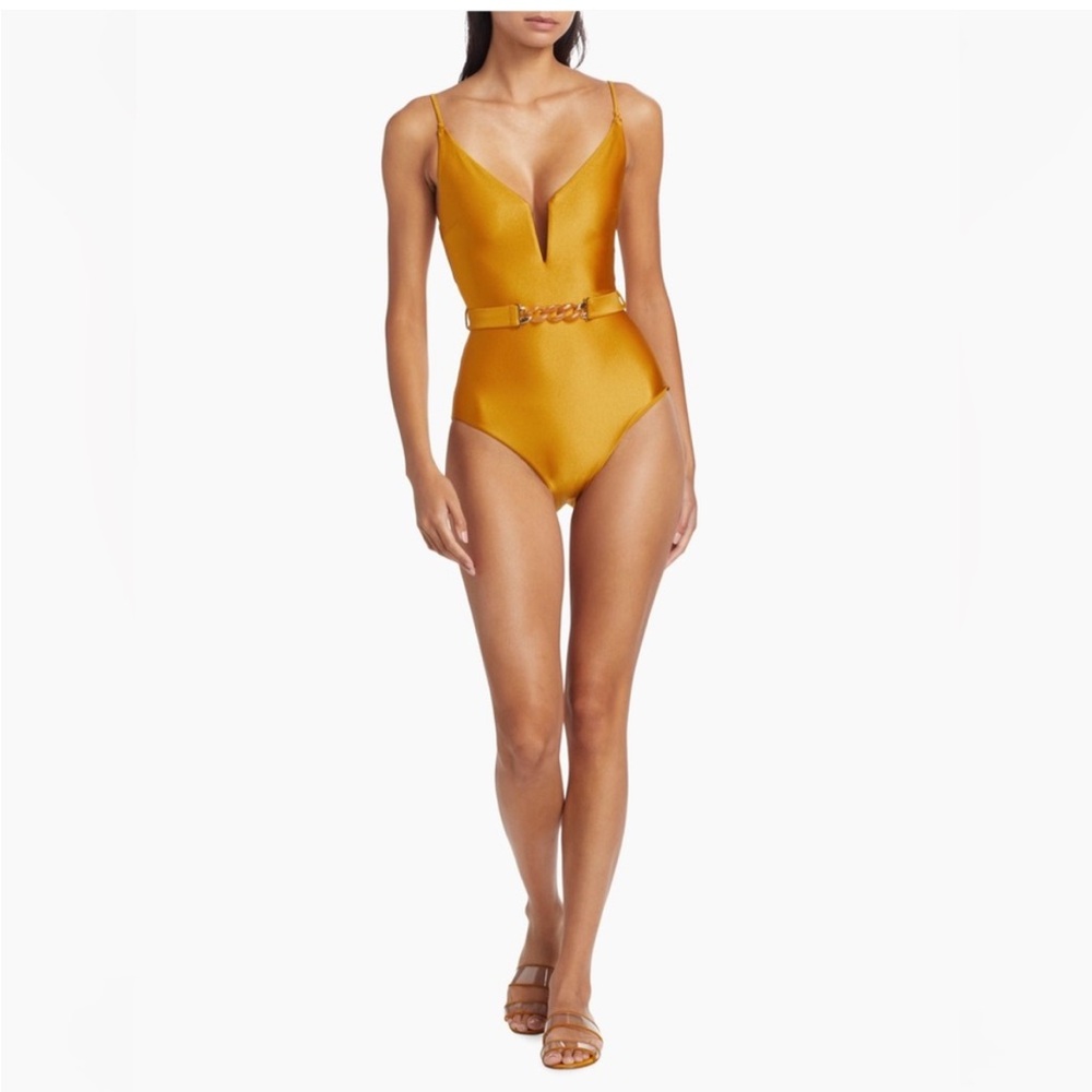 Zimmermann glossy honey swimsuit. M